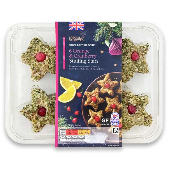 Specially Selected Orange & Cranberry Stuffing Stars 276g/6 Pack